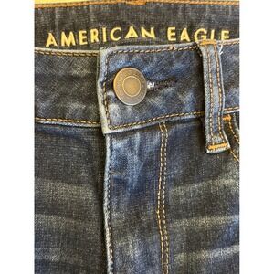 American Eagle Hi-Rise Jeggings‎ Dark Wash Distressed Ripped Jeans Size 6